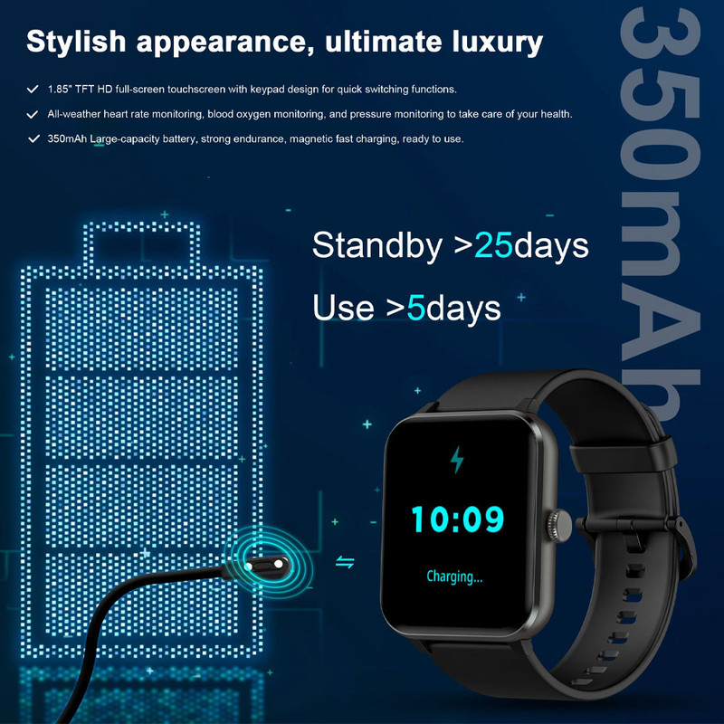 ساعت هوشمند بلک ویو مدل R50 کنترل سطح اکسیژن خون، شمارش ضربان قلب، پایش وضعیت خواب، با بند سیلیکونی