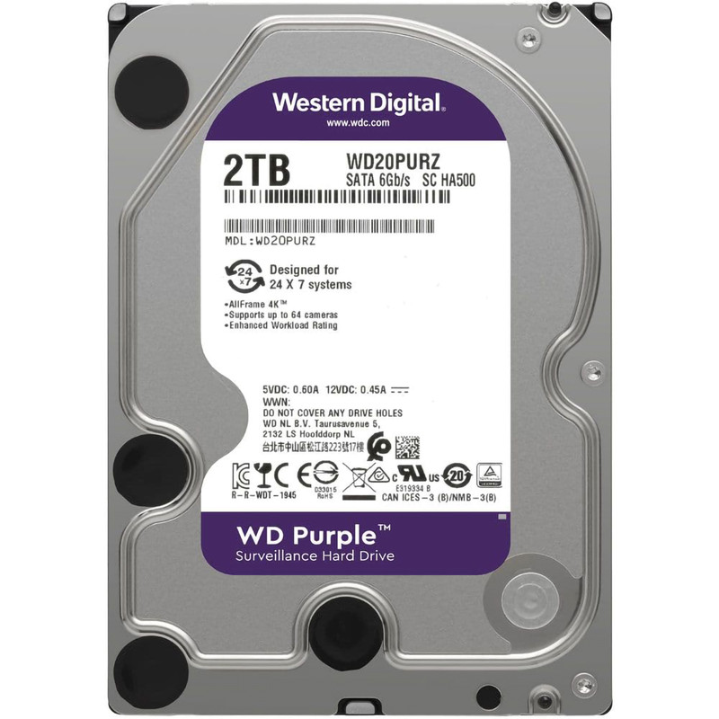 هارددیسک اینترنال وسترن دیجیتال مدل Purple WD23PURZ ظرفیت 2 ترابایت (بدون گارانتی)