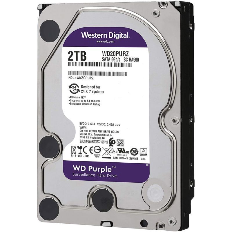 هارددیسک اینترنال وسترن دیجیتال مدل Purple WD23PURZ ظرفیت 2 ترابایت (بدون گارانتی)