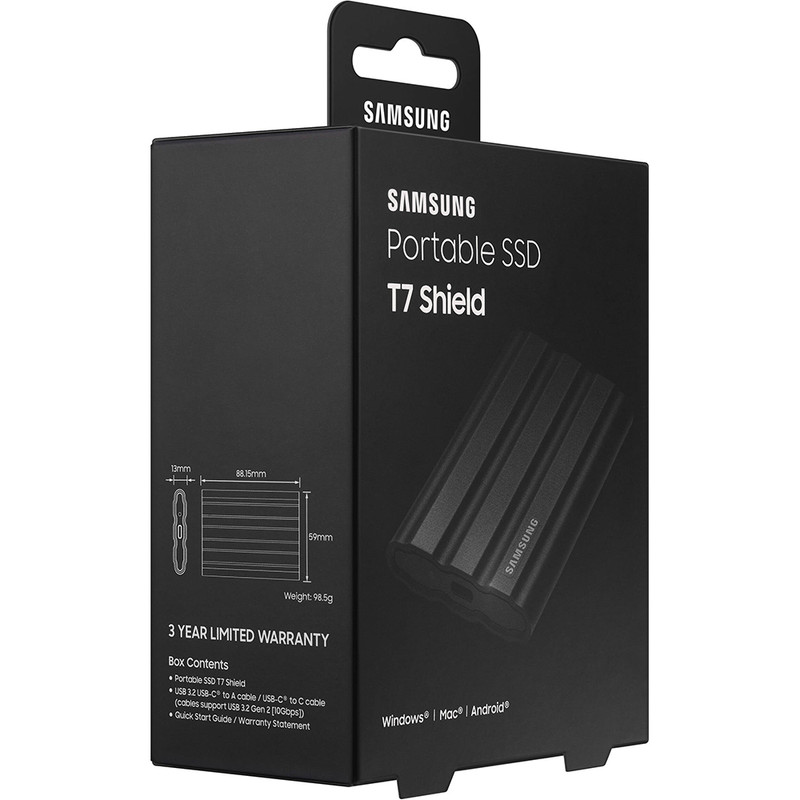 اس اس دی اکسترنال سامسونگ مدل T7 SHIELD ظرفیت 1 ترابایت رابط USB 3.2 Gen2 رنگ بژ