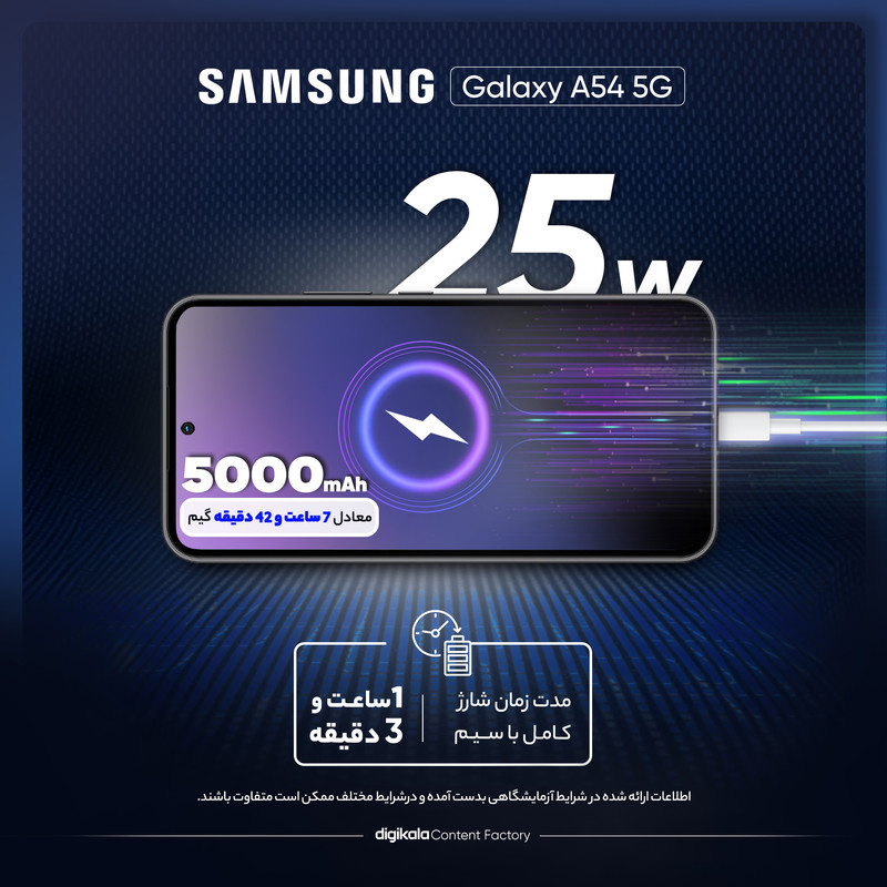 گوشی موبایل سامسونگ مدل Galaxy A54 5G دو سیم کارت ظرفیت 128 گیگابایت و رم 8 گیگابایت - ویتنام